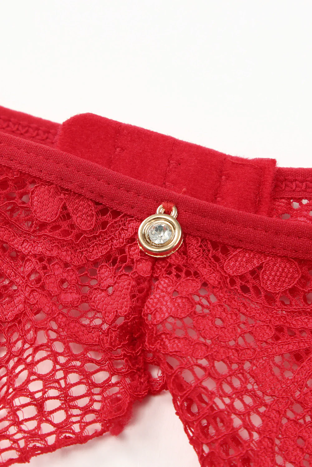Lace Trim Heart Print Valentines Lingerie Set - Image 13