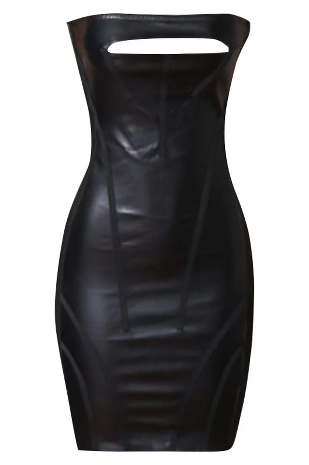 Lamiaya Leather Strapless Mini Dress - Image 10