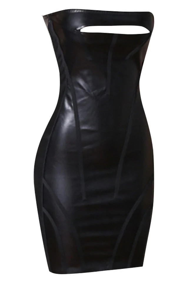 Lamiaya Leather Strapless Mini Dress - Image 11