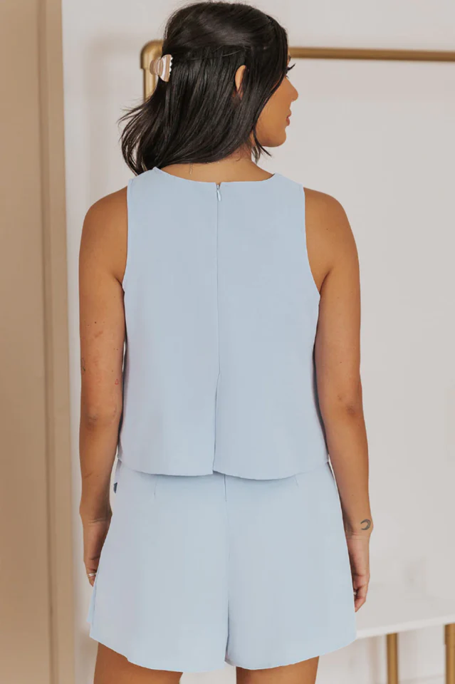 Layered Sleeveless Round Neck Romper - Image 9