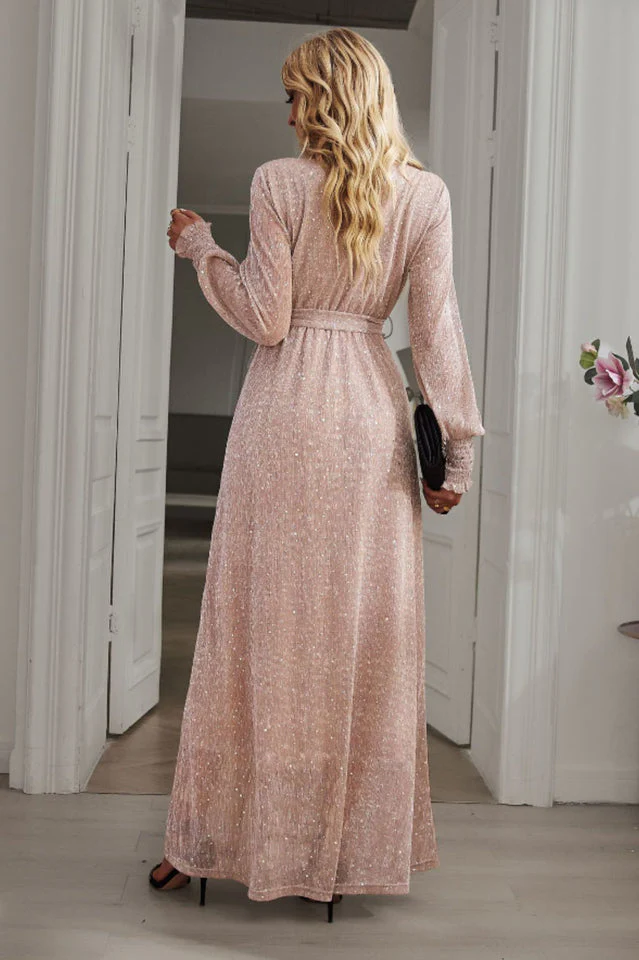 Leandra Front Split Shimmer Maxi Dress - Image 11