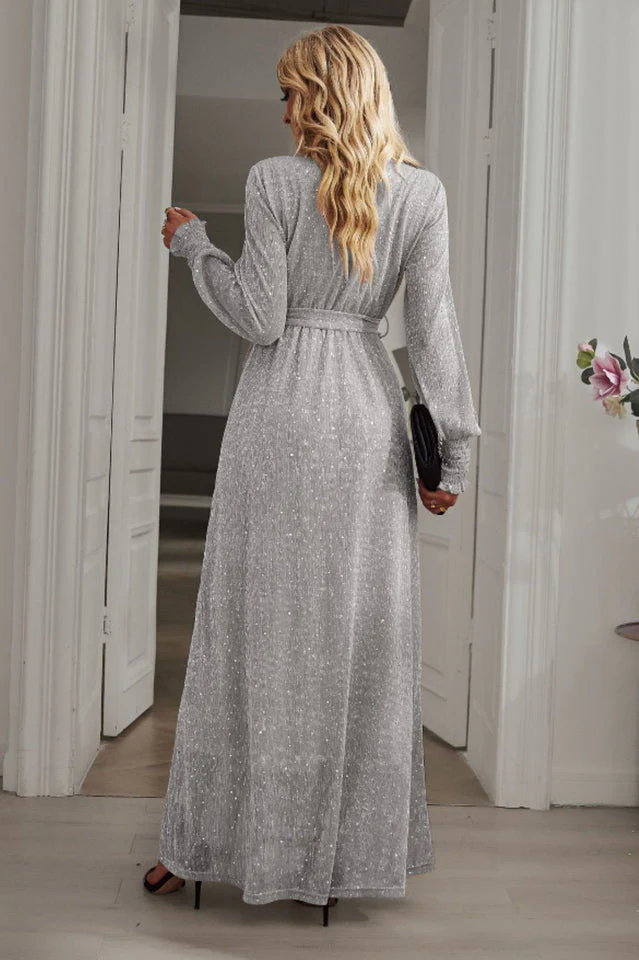 Leandra Front Split Shimmer Maxi Dress - Image 7