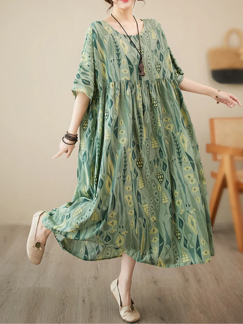 Light Up Your World Cotton Floral Smock Dress - Image 3