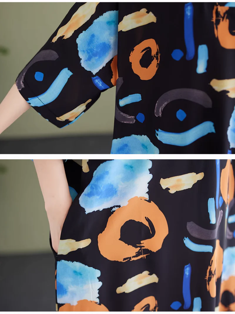 Lightweight Cover-Up V Neck Kaftan Dress - Image 7