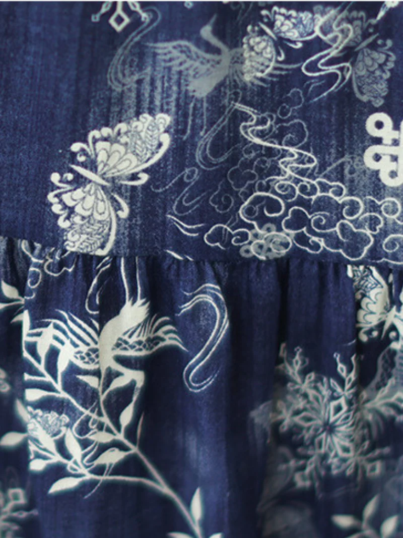 Lightweight Printed Straps Long A-Line Dress - Image 3