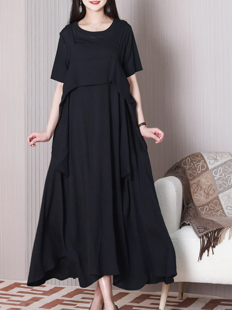Like A Dream  Round Neck A-line Dress - Image 4