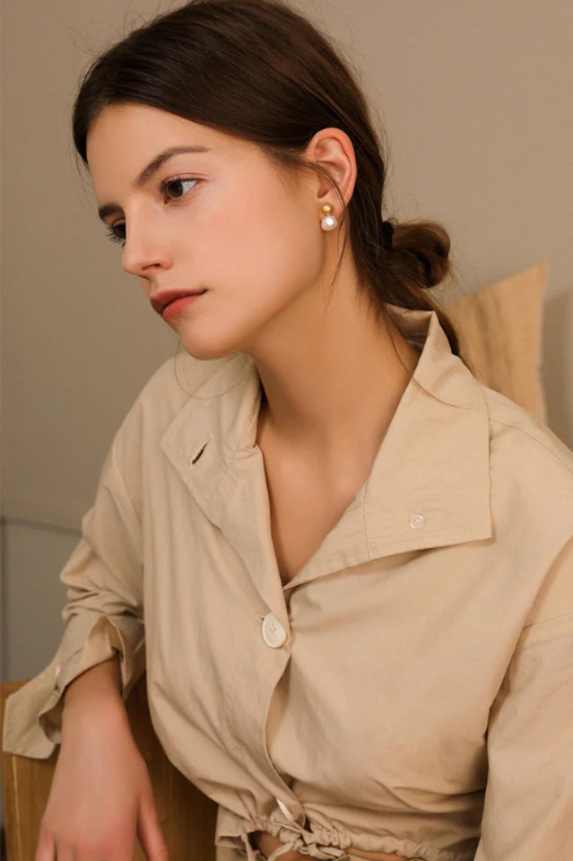 Little Pearl Stud Earrings - Image 2