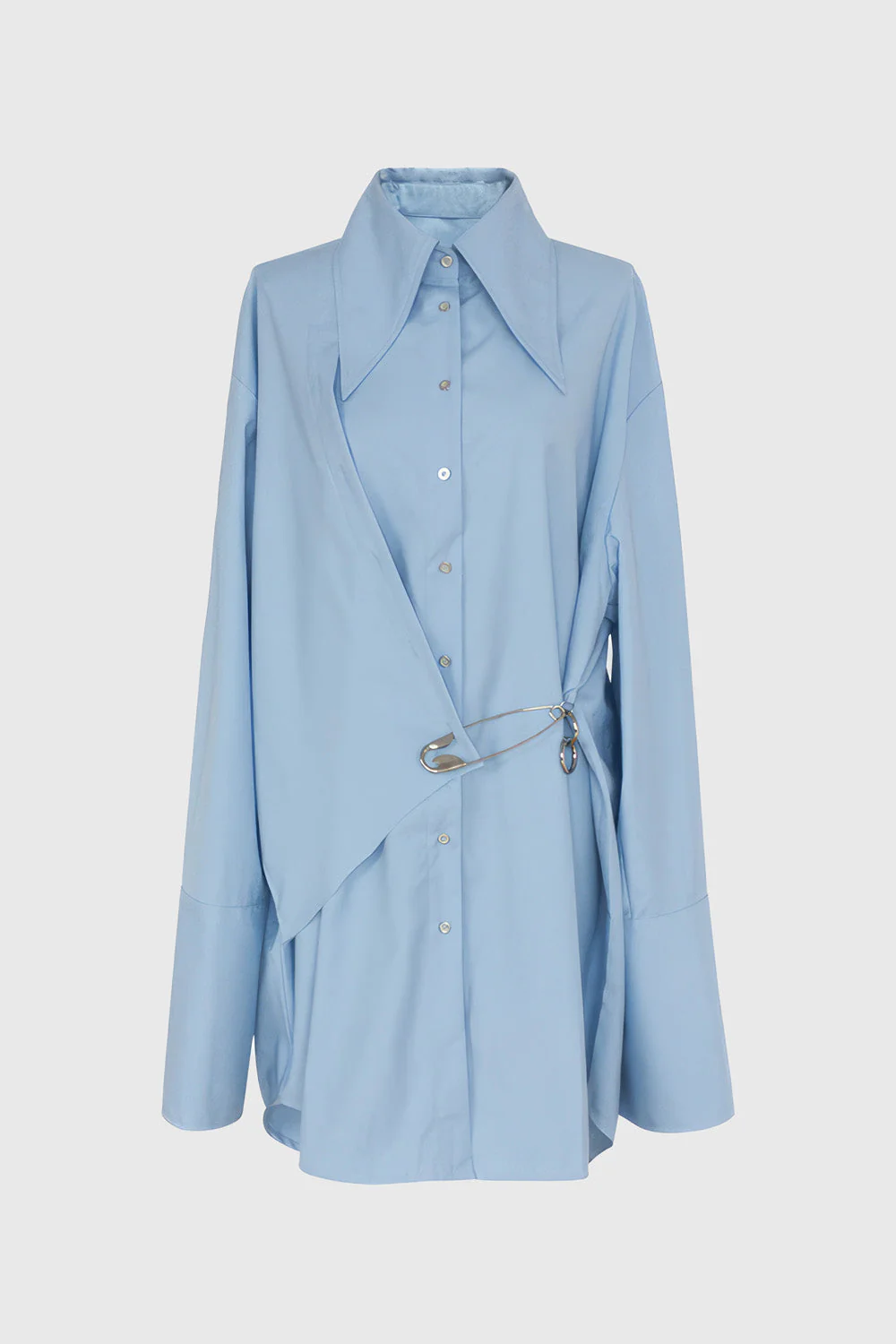 Long Asymmetrical Shirt - Blue - Image 2