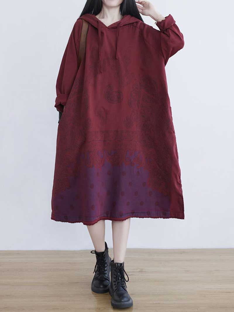 Long Live Printed Hooded Midi Dress - Image 2