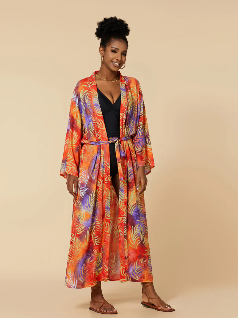 Look At The Sky Rayon Long Kimono Jacket - Image 6