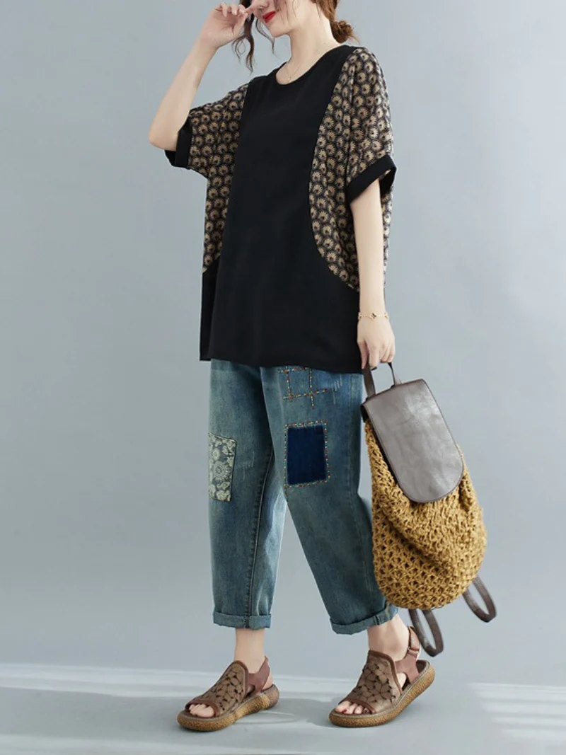 Look At The Sky Round Neck Loose Top - Image 4