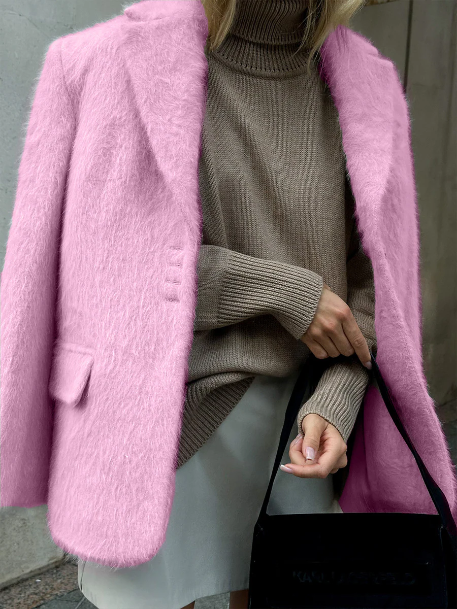 Loose Lapel Fluffy Jacket - Image 2