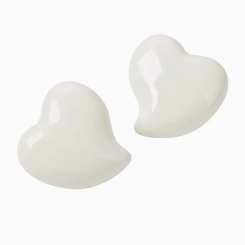 LOVE IS AROUND French Style Enamel Puffed Heart Stud Earrings - Image 2