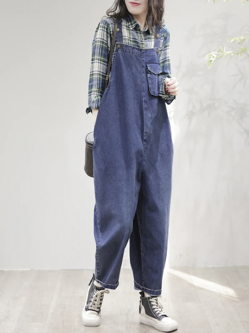 Love Yourself Denim High Waist Overalls - Image 5