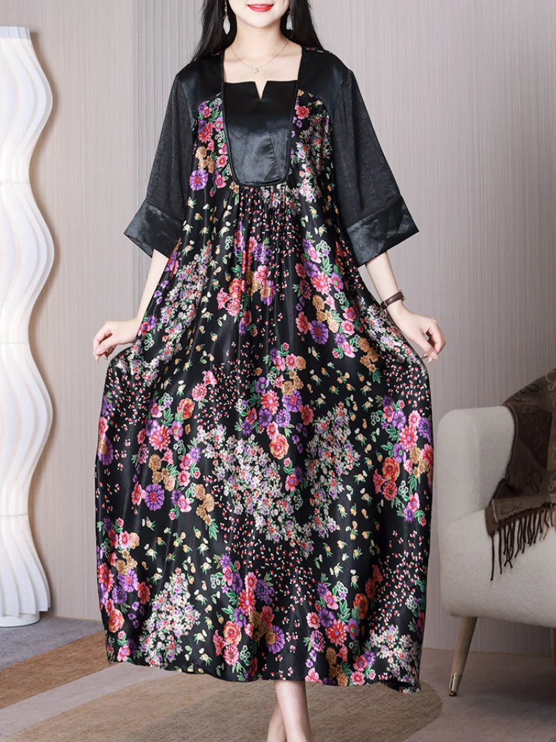 Mad In Love Square Collar Floral A-line Dress - Image 4