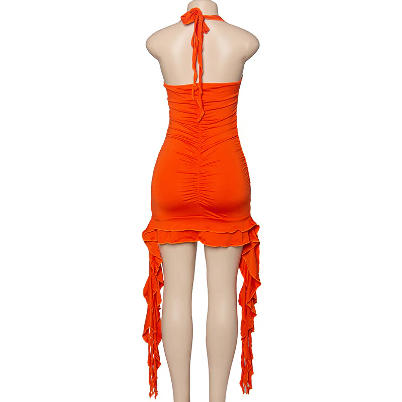 Magenta Ruffle Mini Dress - Image 18