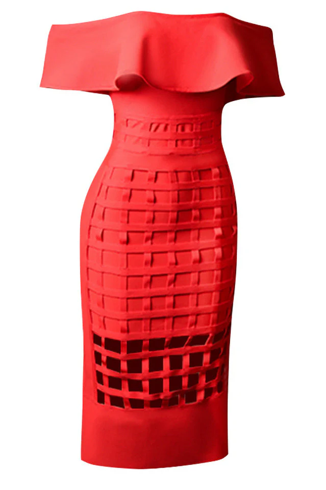 Mallory Ruffle Off Shoulder Dress - Image 10