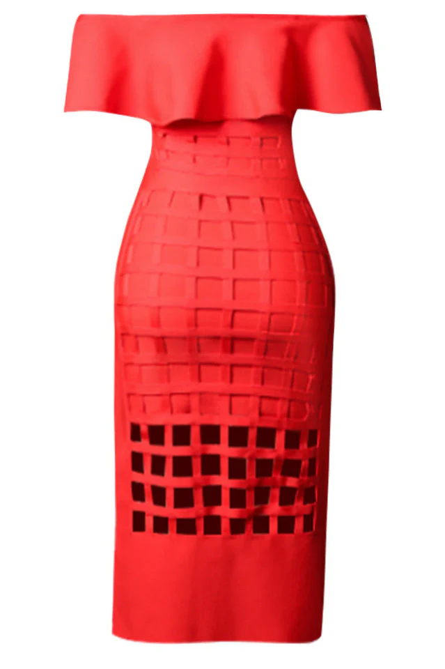 Mallory Ruffle Off Shoulder Dress - Image 11