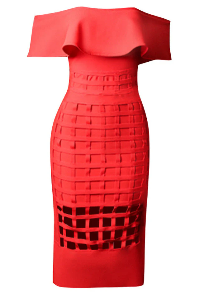 Mallory Ruffle Off Shoulder Dress - Image 9