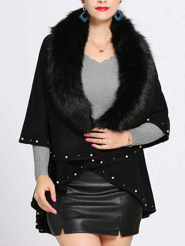 Malona Tail Neck Peplum Poncho Plus Size Cape Cardigan - Image 12