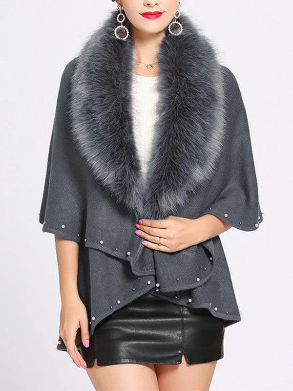 Malona Tail Neck Peplum Poncho Plus Size Cape Cardigan - Image 2
