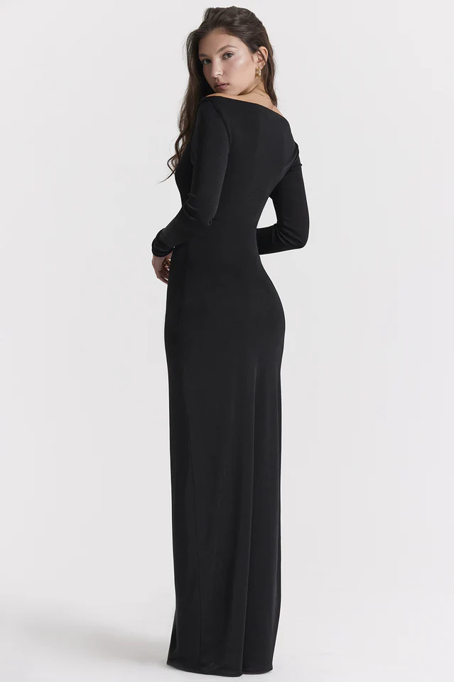 Marella Black Cutout Maxi Dress - Image 10