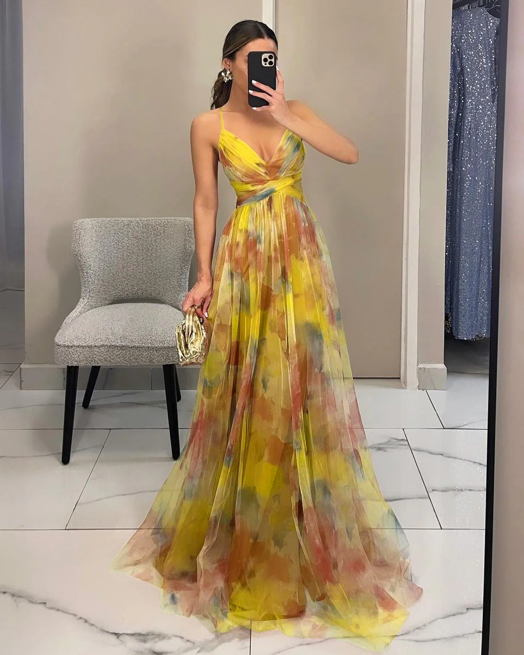 Mesh Printed Slip Dress - Image 2