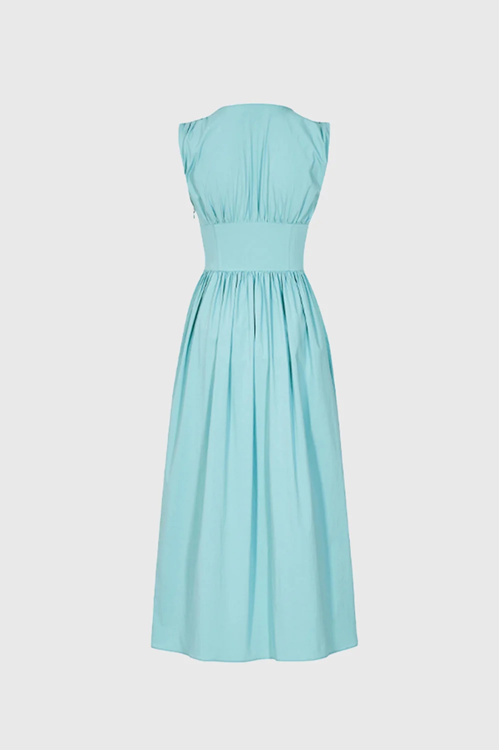 Midi Dress with Corset Detail - Blue - Image 3