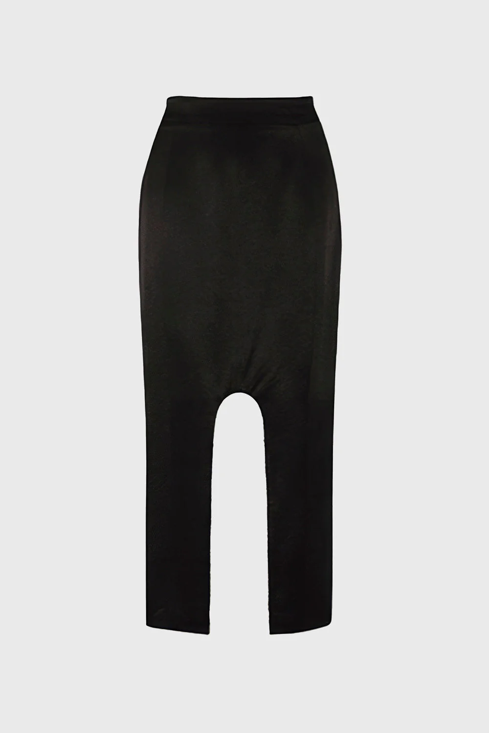 Midi Skirt with Rounded Slit - Black - Image 2