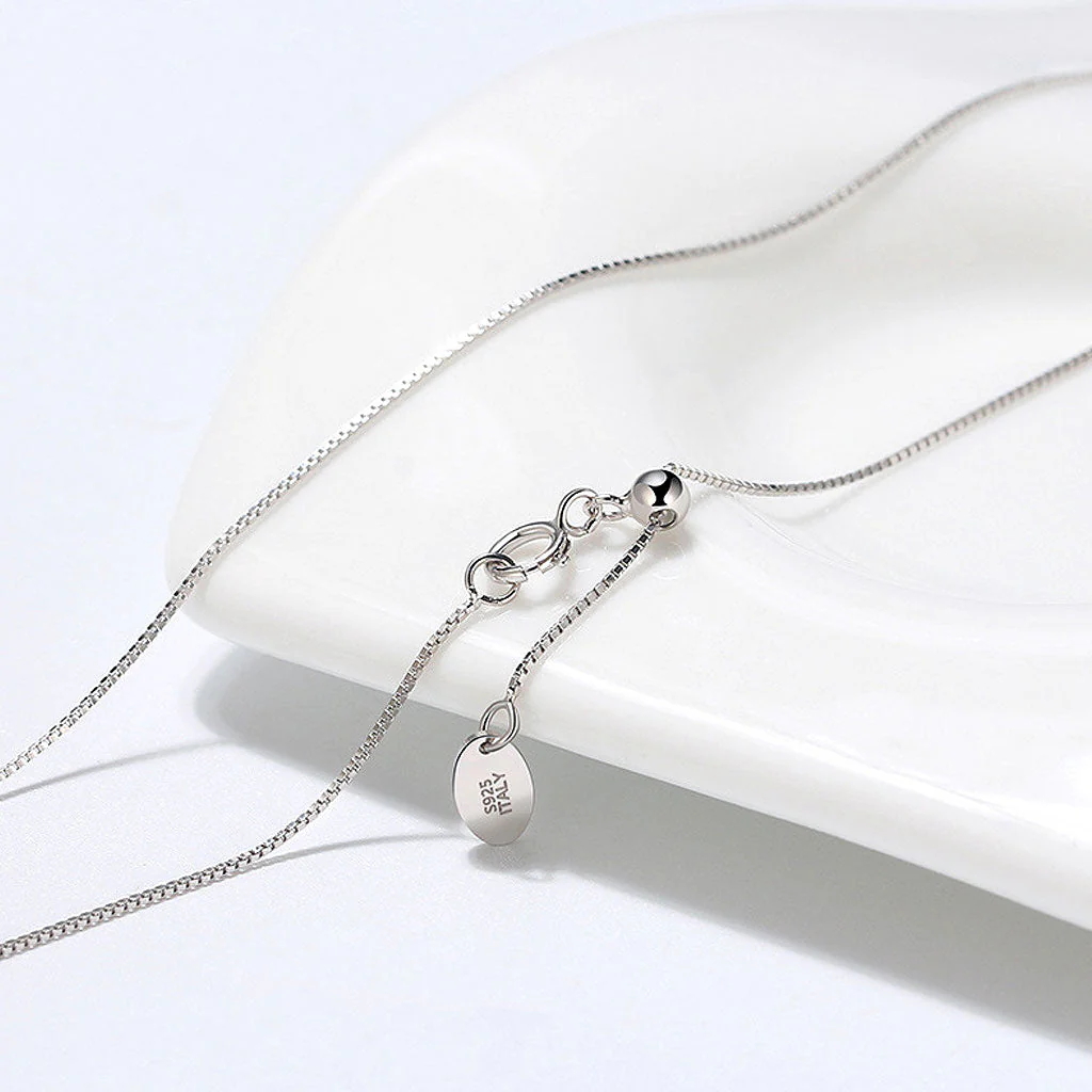 Minimalist Style Pure Sterling Silver 0.6MM Polished Box Chain NeckLace - Image 6