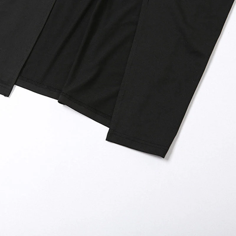 Minimalist Twist Trim Deep V Sleeveless Split Open Back Maxi Dress - Black - Image 4