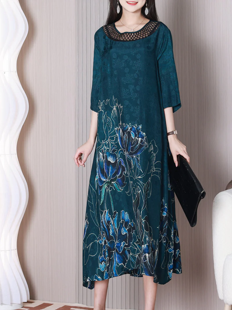 Most Popular Loose Round Neck A-line Dress - Image 6