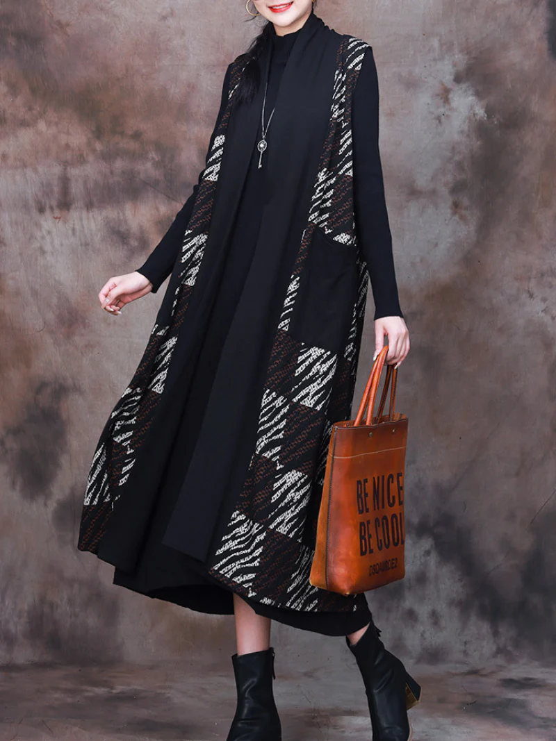 Modern Comfort Printed Plaid Long Cardigan - Image 5
