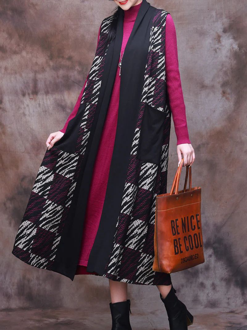 Modern Comfort Printed Plaid Long Cardigan - Image 6