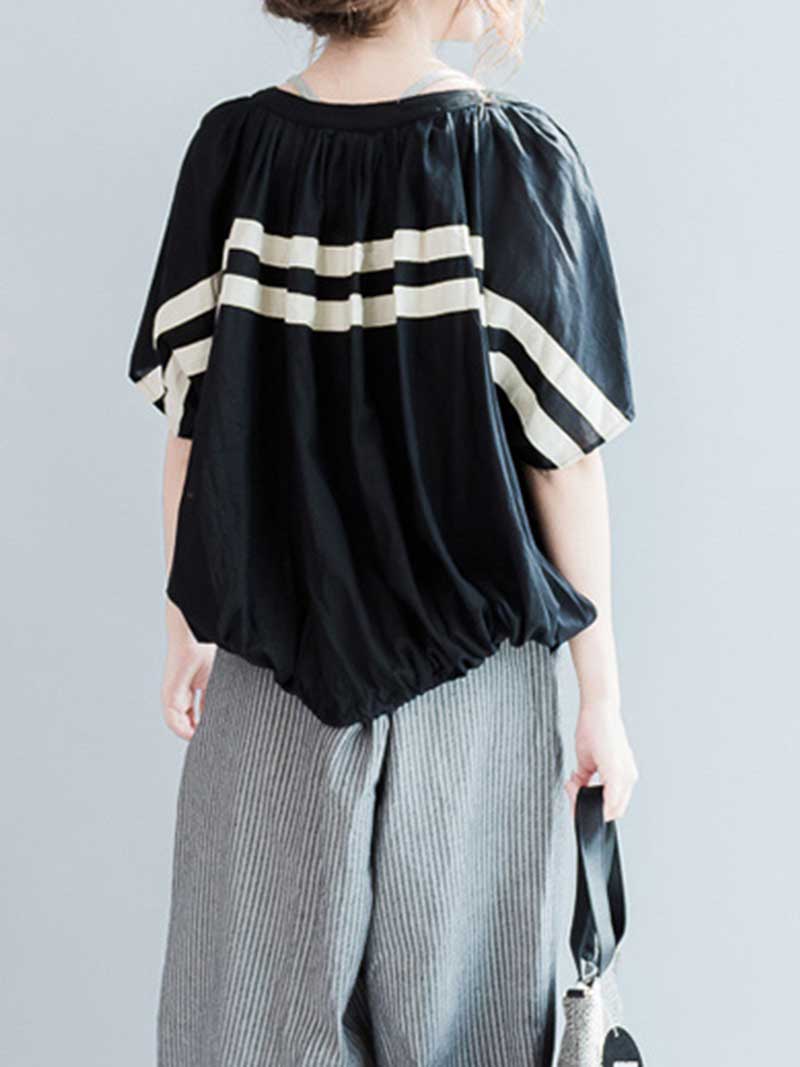 Mountain of Love Round-Neck Stripes Top - Image 3