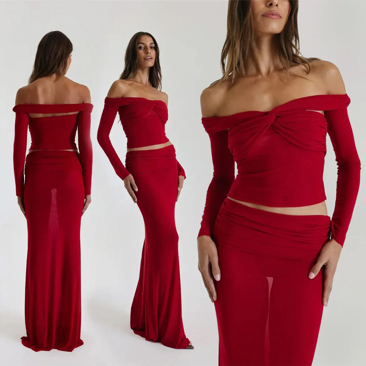 OFF SHOULDER TOP and MAXI Skirt SET - Image 2