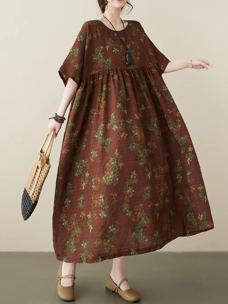 Music Of Love Cotton Round Neck Smock Dress - Image 3