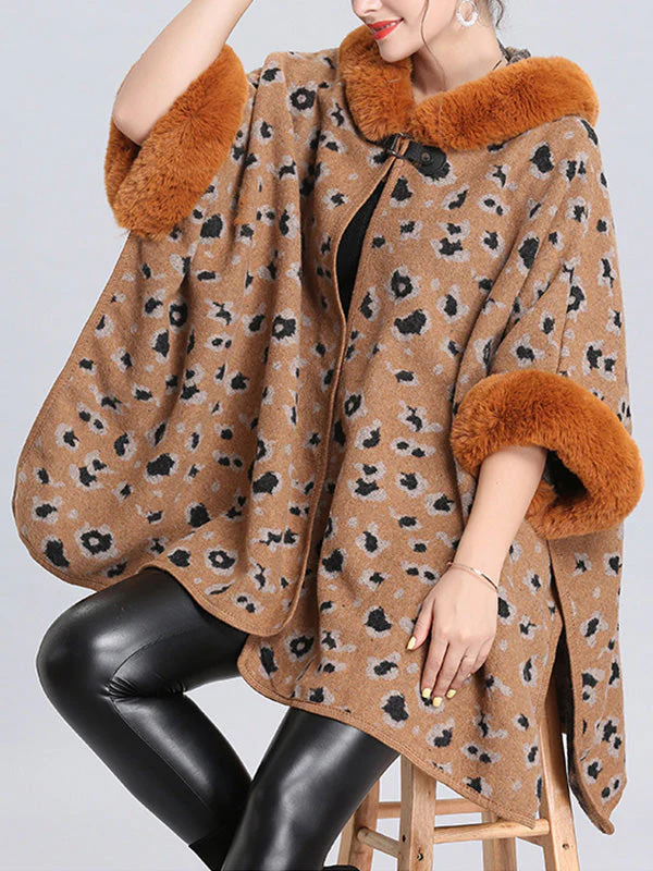 My Favorite Flutter Fluffy Neck Plus Size Cape Cardigan - Image 10