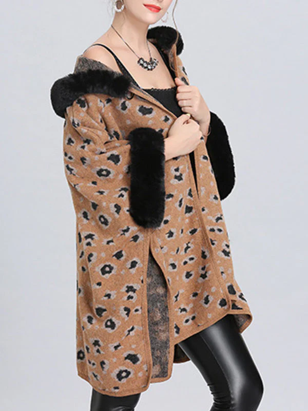 My Favorite Flutter Fluffy Neck Plus Size Cape Cardigan - Image 19