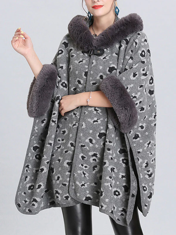 My Favorite Flutter Fluffy Neck Plus Size Cape Cardigan - Image 22