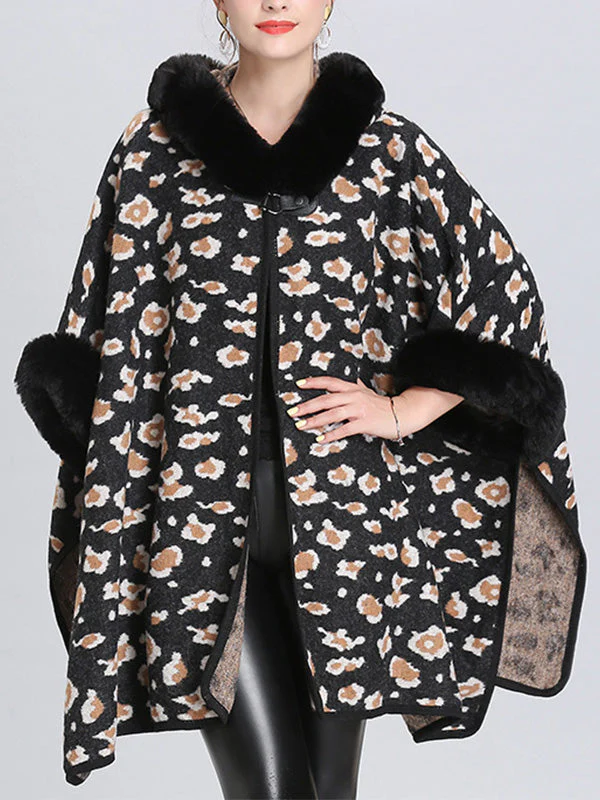 My Favorite Flutter Fluffy Neck Plus Size Cape Cardigan - Image 6