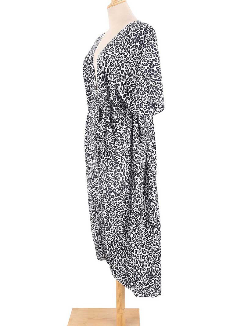 Tie-Dye Print Different Colors Rayon Long Length Gown Kimono Duster Robe - Image 20