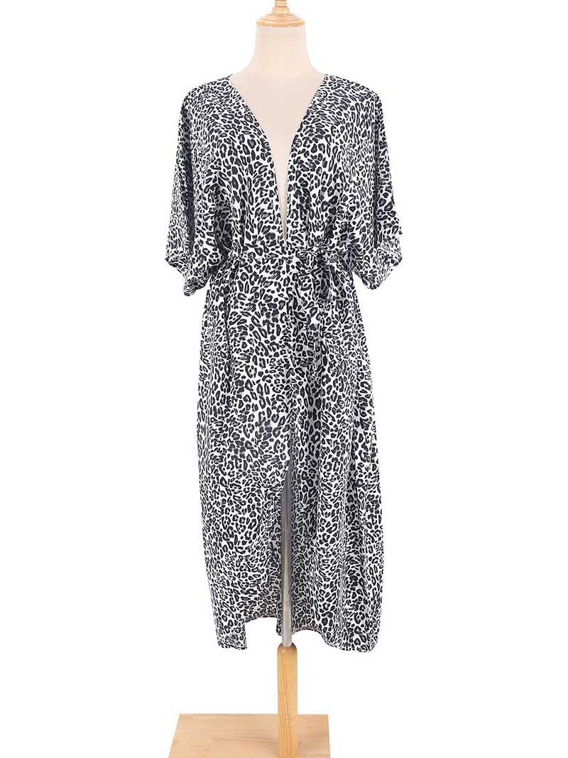 Tie-Dye Print Different Colors Rayon Long Length Gown Kimono Duster Robe - Image 24