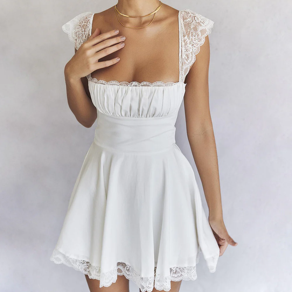 Navy Asymmetric Corset Mini Dress - Image 8