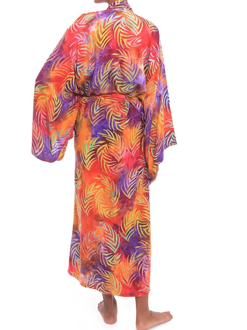 Printed Different Colors Rayon Long Length Gown Kimono Duster Robe - Image 23