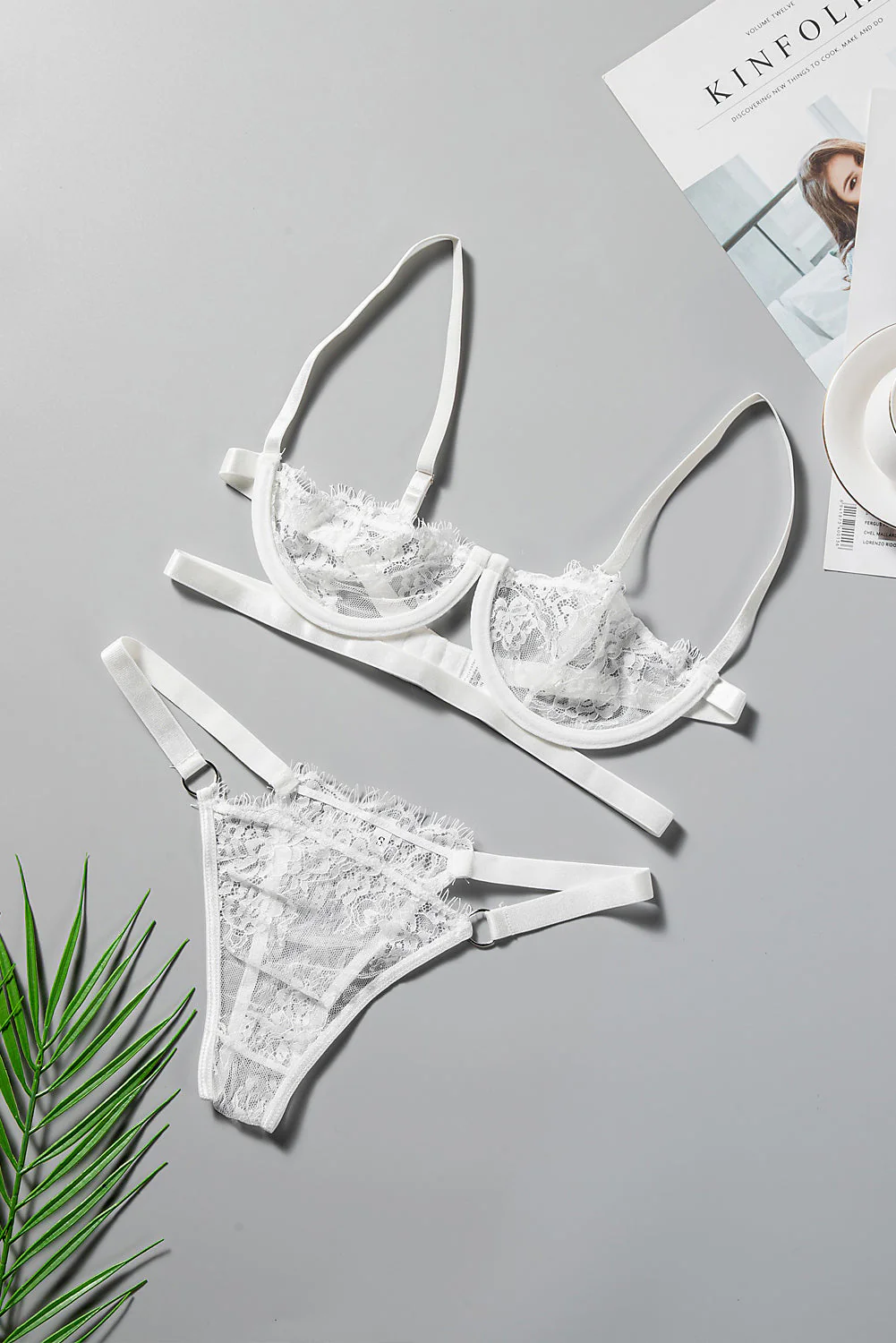 Neon Lace Balconette Bralette Lingerie Set - Image 12