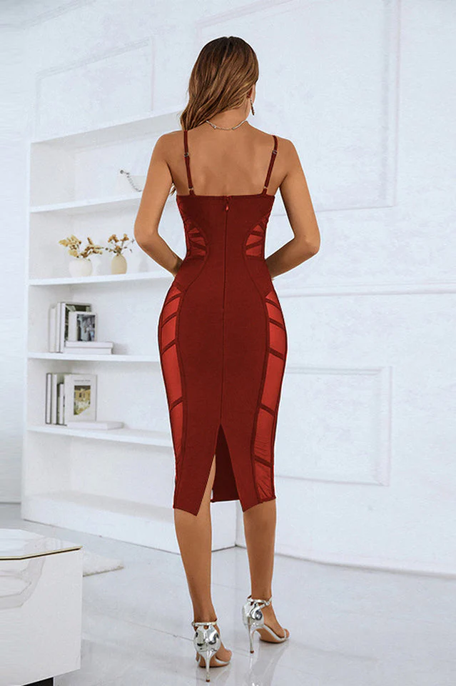 Nira Sweetheart Mesh Midi Dress - Image 13