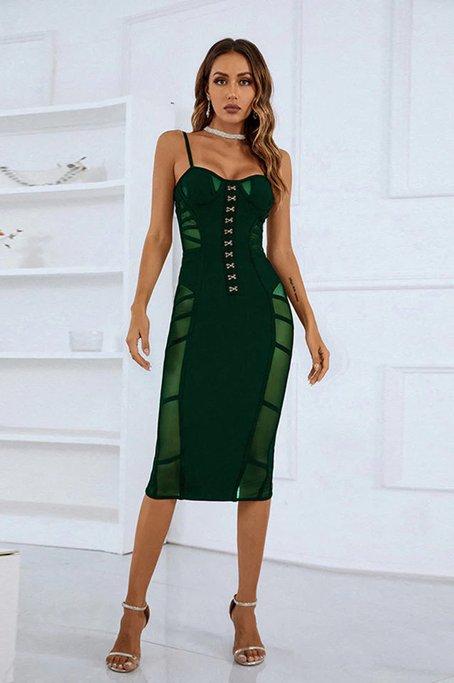 Nira Sweetheart Mesh Midi Dress - Image 9