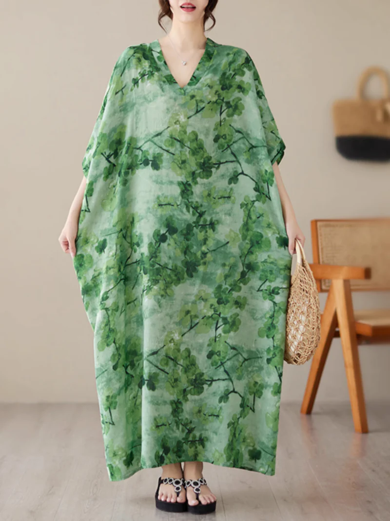 Ocean Oasis Cool Loose Kaftan Dress