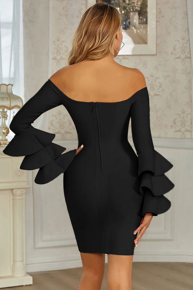 Off Shoulder Bandage Dress - Image 8